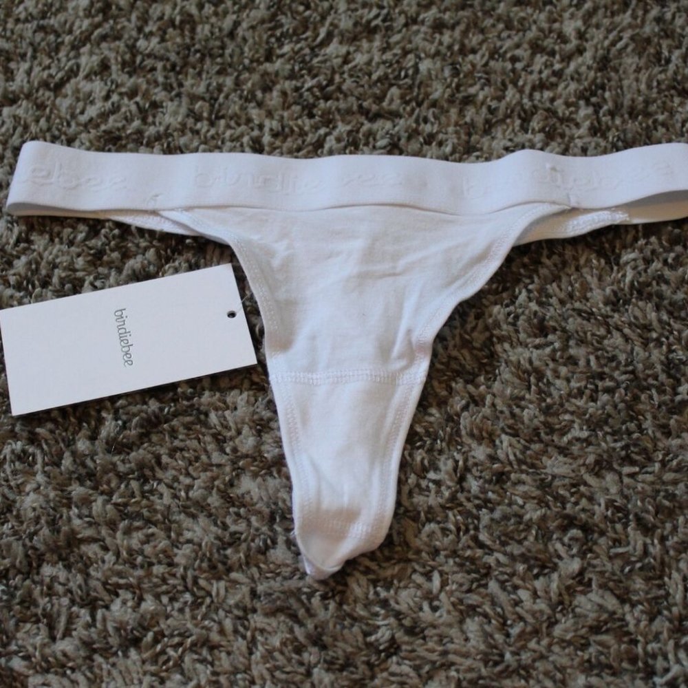 ✨2/$20 NWT Birdiebee Bee Strong Thong Panties White Underwear XS Small H13363 - Picture 4 of 12
